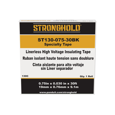 Cinta Eléctrica STRONGHOLD para Aislar de Caucho EPR, Autoadhesiva, Uso Industrial en Uniones de Alto Voltaje y Temperatura , Grosor de 0.76mm (30 mil), Ancho de 19mm, y 9.1m de Largo, Color Negro - Image 4