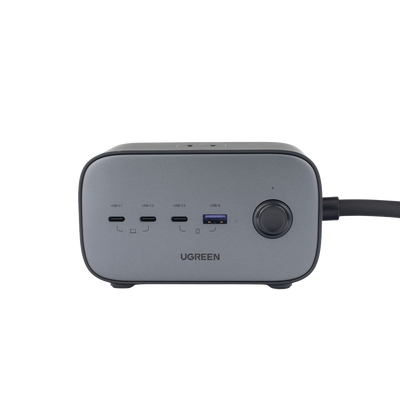 Cargador de Escritorio y Tomacorriente Múltiple | 3 Puertos USB-C | 1 Puertos USB-A | 3 Tomacorriente de CA | Tecnología GaN II | 1 USB 100W PD | Carga Rápida | Diseño Innovador en Forma de Cubo | Interruptor de Apagado. - Image 2