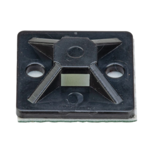 Montaje-Sujetador Adhesivo STRONGHOLD de 4 Vías de 1" x 1" x 1/4", Color Negro,  Nylon 6.6 Retardante de Llamas V-2, Paquete de 100pz