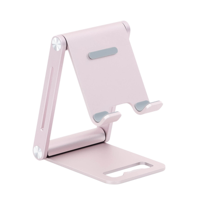 Soporte para Teléfono Celular de Aluminio / Angulo Ajustable / Amplia Compatibilidad con dispositivos de 4.7'' a 7.9'' / Antideslizante / Antiarañazos / Plegable / Color Rosa - Image 5