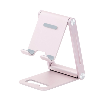 Soporte para Teléfono Celular de Aluminio / Angulo Ajustable / Amplia Compatibilidad con dispositivos de 4.7'' a 7.9'' / Antideslizante / Antiarañazos / Plegable / Color Rosa - Image 6