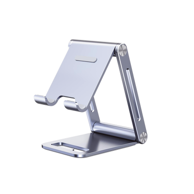 Soporte para Teléfono Celular de Aluminio / Angulo Ajustable / Amplia Compatibilidad con dispositivos de 4.7'' a 7.9'' / Antideslizante / Antiarañazos / Plegable / Color Azul - Image 3