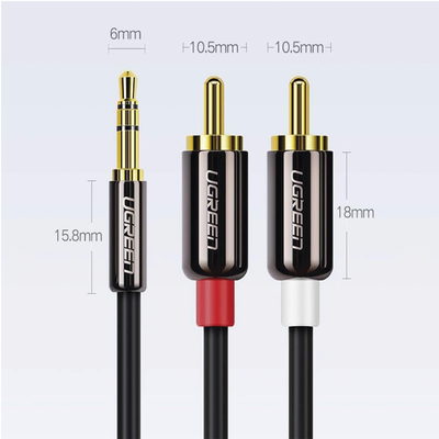 Cable Audio Premium Jack 3.5mm a 2 RCA / 10 Metros / Flexible / Doble Blindaje / Transferencia de Audio sin Pérdidas / Caja de Aleación de Cobre / Amplia Compatibilidad / Diseño Duradero. - Image 4