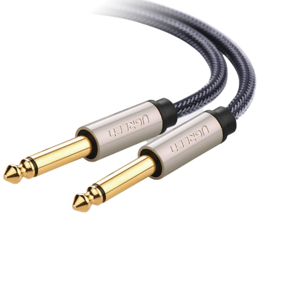 Cable de Audio Mono 6.35mm (1/4") Macho a 6.35mm (1/4") Macho / 10 Metros / Núcleo de Cobre / Blindaje Interno / Nylon Trenzado / Color Negro - Image 2