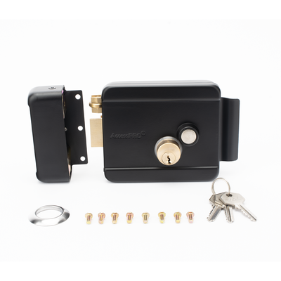 Cerradura Eléctrica con Botón de Salida / Incluye Llave  / Exterior / Izquierda / Color Negro - Image 3