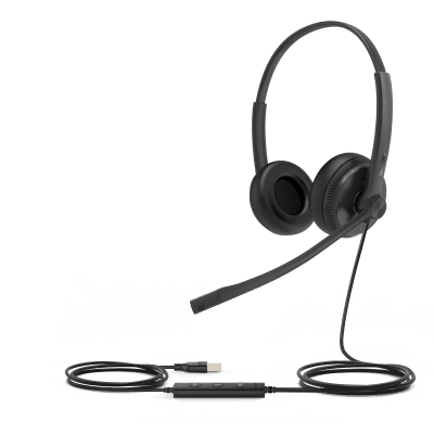 Diadema Alámbrica UH34 Dual de Yealink USB Compatible con Teléfonos IP y Computadoras.