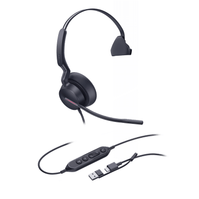 Diadema Alámbrica Yealink UH46 Mono USB-C/A Certificada con Microsoft Teams