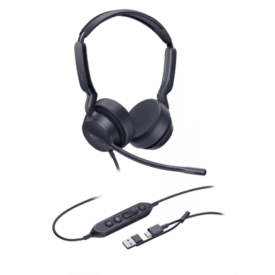 Diadema Alámbrica Yealink UH42 Dual con Audio HD y Conectividad USB-C/A Certificada con Microsoft Teams