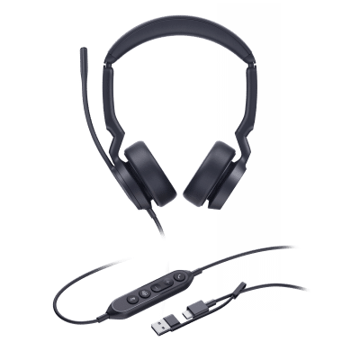 Diadema Alámbrica Yealink UH44 Dual USB-C/A Certificada con Microsoft Teams