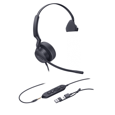 Diadema Alámbrica UH42 SE Mono de Yealink Certificada para Microsoft Teams con USB-C/A