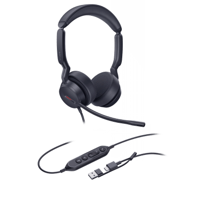 Diadema Alámbrica UH44 Dual UC de Yealink con Conectividad USB-C/A y Amplia Compatibilidad