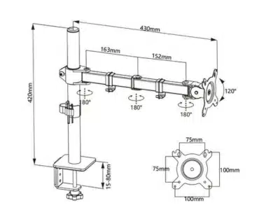 MS22D - Monitor 22” Full HD Dahua Ultradelgado + Soporte Articulado VESA 75x75mm, Inclinación y Rotación para Máximo Confort - Image 2