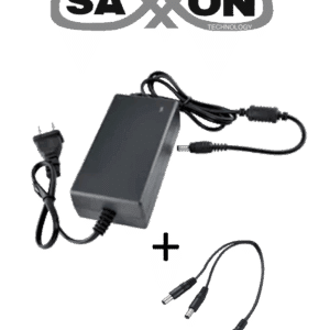 SAXXON SW001202SXF52PAQDIV - Fuente de Poder Regulada 12VCD 2 Amper + 1 Divisor de Energía 2 Conectores macho