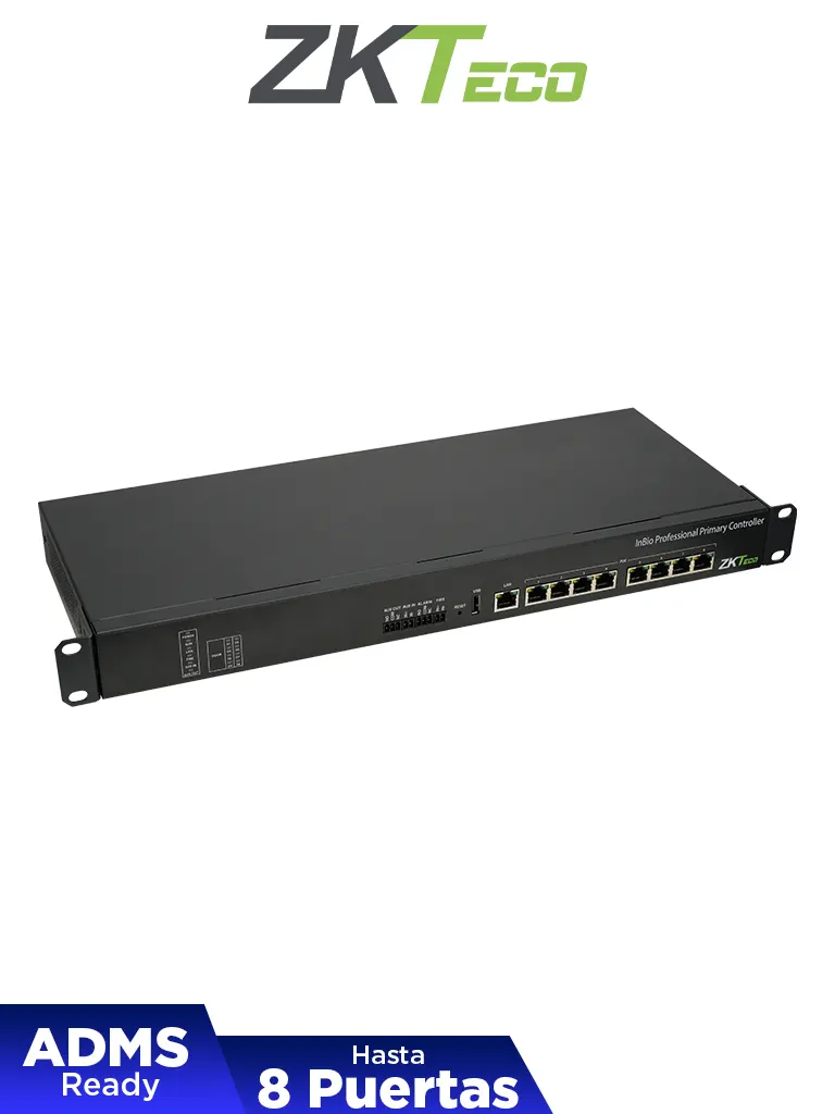 ZKTECO INBIOPC800 - Control de acceso profesional PoE hasta 8 puertas / 4,000 huellas / 40,000 tarjetas RFID / 200,000 eventos