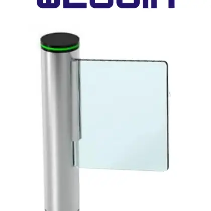 WEJOIN WJTBH301BL - Puerta de Cortesia Abatible Bidireccional 3 Millones de Ciclos, 25 - 35 Aperturas por Minuto Aleta de Acrílico, Compatible con Controles de Acceso