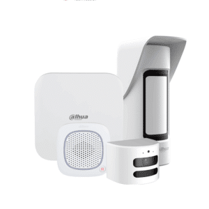 DAHUA KIT HUB 2.0 - Paquete de sistema de alarma inalámbrica, Incluye: panel de alarma HUB2, sirena inalámbrica con audio bidireccional, PIR para exterior y su módulo de cámara HD