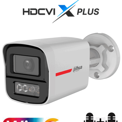 DAHUA DH-HAC-HFW1549XN-A-PRO - Cámara Bullet 5MP WizColor/Imagen 24 Horas a Color/Corrección de Dist de Imagen Mediante IA/ Iluminador Int con Luz Calida/Hasta 50m Ilumin/Doble Mic Incorp/Campo de Visión de Hasta 101°/WDR Real/Policarbonato+Metal