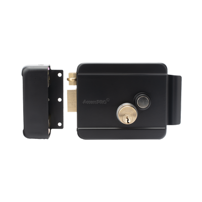 Cerradura Eléctrica con Botón de Salida / Incluye Llave  / Exterior / Izquierda / Color Negro - Image 2