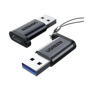 Adaptador USB 3.1 Tipo C a USB-A 3.0 |Carga y Sincronización de Datos | Admite Corriente de 3A | Transferencia de hasta 5 Gbps | Amplia Compatibilidad | Chip VL160 | Caja de Aluminio | Color Negro.