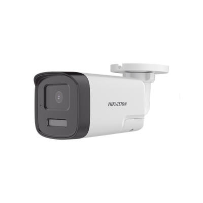 [Audio Bidireccional + Dual Light + ColorVu] Bala TURBOHD 4K (8 Megapixel) / Lente 2.8 mm / 40 mts IR EXIR + 40 mts Luz Blanca / Micrófono y Bocina Integrado / Exterior IP67 / Metal / dWDR