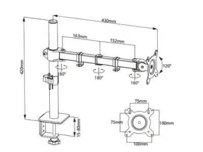 MS27D - Monitor 27” Full HD Dahua + Soporte Articulado VESA 75x75mm, Ajuste de Inclinación y Rotación - Image 3