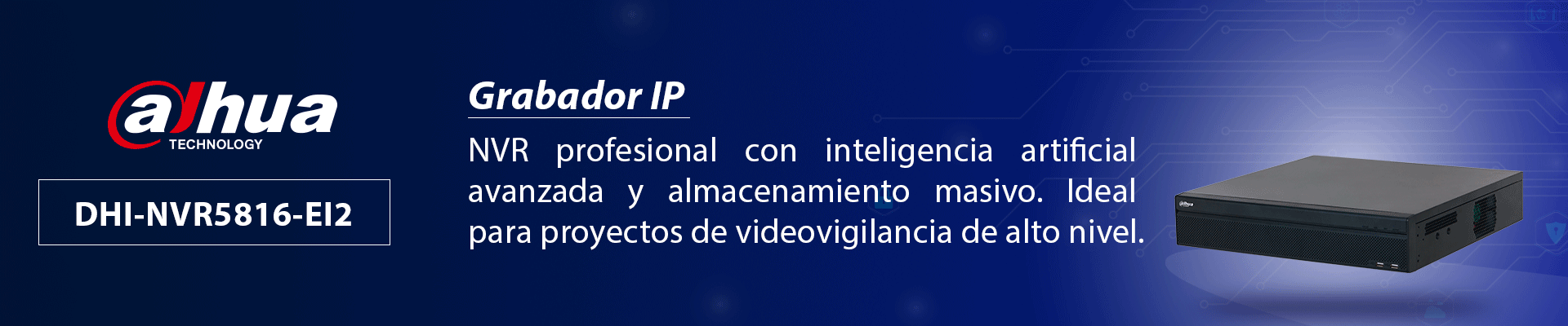 DAHUA DHI-NVR5816-EI2 NVR IP WizSense de 16 canales 8K/ 2U 8HDD/ AcuPick/ H.265+/ 448 Mbps/ Admite Raid 0/1/5/6/10/  Face Detection/ Face Recognition/ Protección Perimetral/ SMD plus/ 8K HDMI output/ Soporta IA por cámara/ - Image 3
