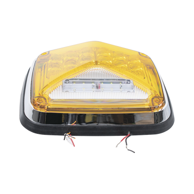 Luz de Advertencia de 8 X 6", Color Ámbar, Con Luz de Trabajo clara, Ideal para Ambulancias