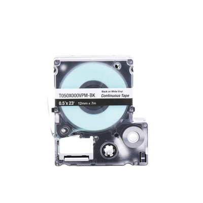 Casete de Etiquetas de Vinilo de Cinta Continua, Color Negro Sobre Blanco, Uso Interior/Exterior, 12 (0.5 in) mm de Ancho x 7 Metros de Largo - Image 7