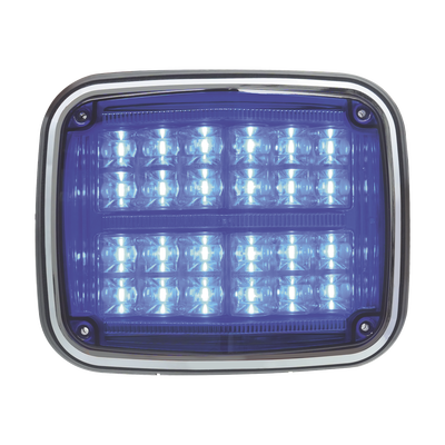 Luz de advertencia de 8 X 6", Color Azul, SAE,  IP67, Ideal para Ambulancias
