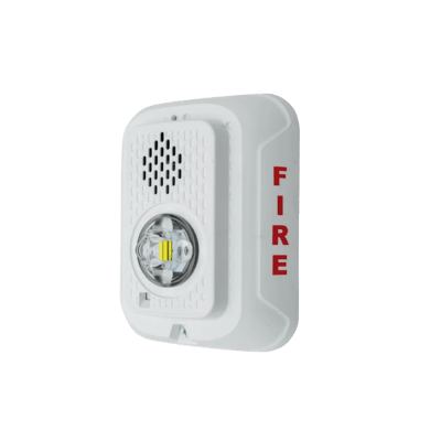 Sirena con Lámpara LED Estroboscópica / a 2 Hilos / Montaje en Pared / 24 Vcd / Configuración Estroboscópica Seleccionable / Texto en Inglés / Color Blanca - Image 3