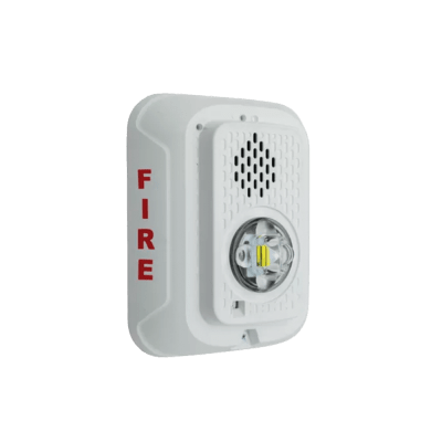 Sirena con Lámpara LED Estroboscópica / a 2 Hilos / Montaje en Pared / 24 Vcd / Configuración Estroboscópica Seleccionable / Texto en Inglés / Color Blanca - Image 4