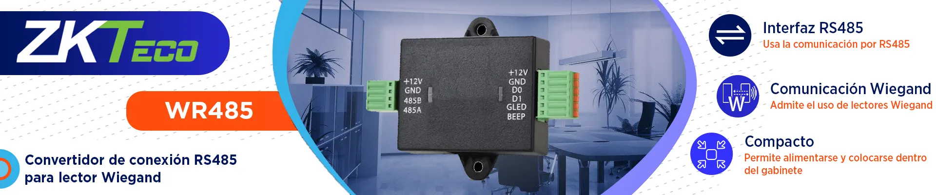 ZKTECO WR485 - Convertidor de Conexión RS485 a Wiegand / Compatible con Panel de Control de Acceso C2260 - Image 5