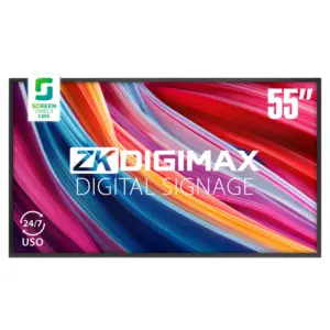 ZKDIGIMAX DG03A1W55 - Pantalla LCD Profesional 55, resolución 4K UHD, Android 11, 500 nits, Reproducción Inalámbrica, Uso 24/7 y Conexión WiFi y/o Ethernet.