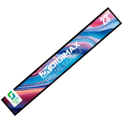 ZKDIGIMAX DG03S1W23 - Pantalla LCD Estrecha de 23" para Estantería, Ultrapanorámica, Resolución Full HD, Android 8.1, Alta Brillantez