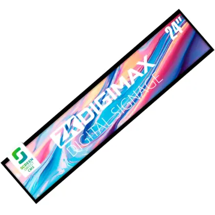 ZKDIGIMAX DG03S1W24 - Pantalla LCD Estrecha de 24" para Estantería, Ultrapanorámica, Resolución Full HD, Android 8.1, Alta Brillantez