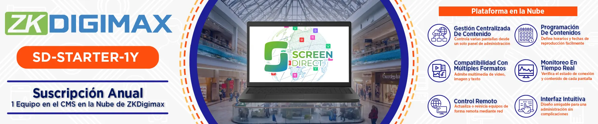 DIGIMAX SDSTARTER1Y - Suscripción Anual Plataforma de Gestión de Contenido para Señalización Digital /  Para 1 pantalla - Image 2