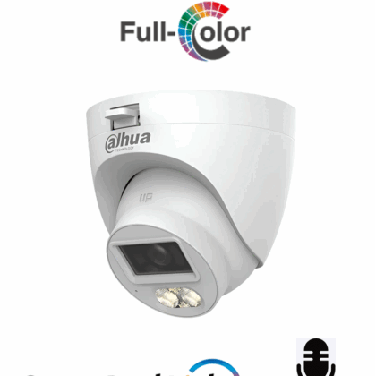 DAHUA DH-HAC-HDW1801TLQN-IL-A-S3 - Cámara Domo 4K/ HDCVI X PLUS/ Iluminador Dual Inteligente/ Micrófono Incorporado/ Angulo de visión de 106°/ Iluminación de hasta 20 mts con IR o Luz Cálida/ WDR real de 120 dB