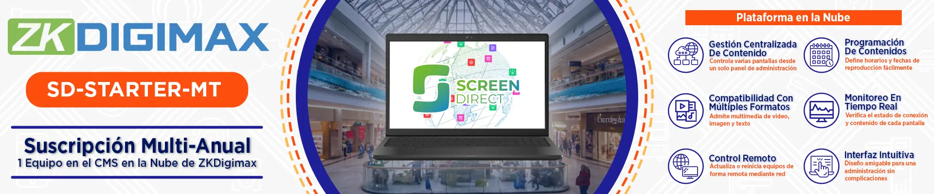 DIGIMAX SDSTARTERMT - Suscripción Multianual Plataforma de Gestión de Contenido para Señalización Digital /  Para 1 pantalla / Para 5 años - Image 2