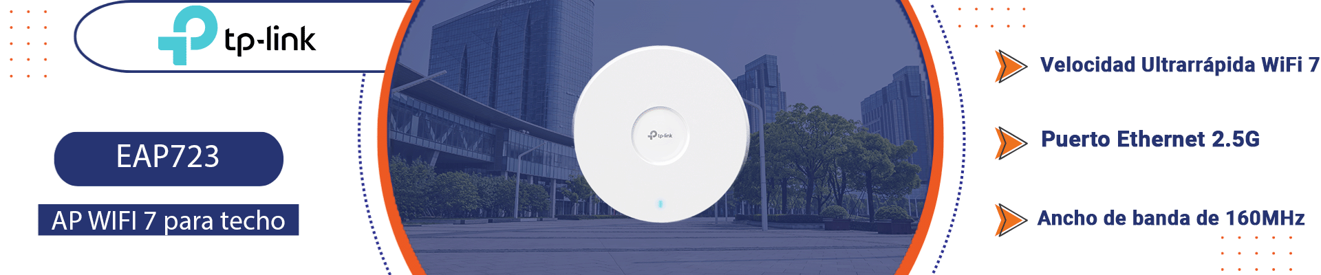 TP-LINK EAP723 - Punto de acceso Wi-Fi 7 de montaje en techo BE3600 , Hasta 2882 Mbps en 5 GHz + 688 Mbps en 2.4 GHz  , Puerto Ethernet 2.5G , Ancho de banda de 160MHz ,  Tecnología Multi-RU para uso de las 2 bandas con alto rendimiento , Mesh - Image 3