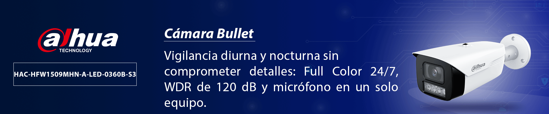 DAHUA d - Cámara Bullet Full Color 5 MP/ Lente de 3.6 mm y Micrófono Integrado/ Visión Nocturna Hasta 50 mts/ WDR Real de 120 dB y Color 24 Horas/ IP67/ Tecnología Starlight - Image 2