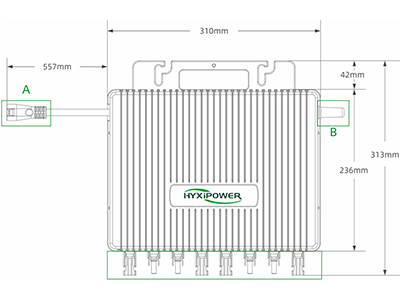 MICROINVERSOR HYX-M2000-SW - Microinversor Residencial / Potencia Salida 2000W / Comunicación WIFI / Conexión Hasta 4 Módulos Solares / Protección IP67 / Diseño Tipo Gancho / Plug & Play - Image 5
