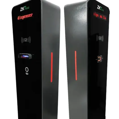 ZKTECO TBM01 / TBM02 - Kit de Dispensador y Lector de Tickets QR / Sin Contacto / Compatible con Sensor de Masa VR10, UHF / Pantalla LED / Funciones de Voz / Requiere Software para cobro ZK Bio CV Security modulo de estacionamiento