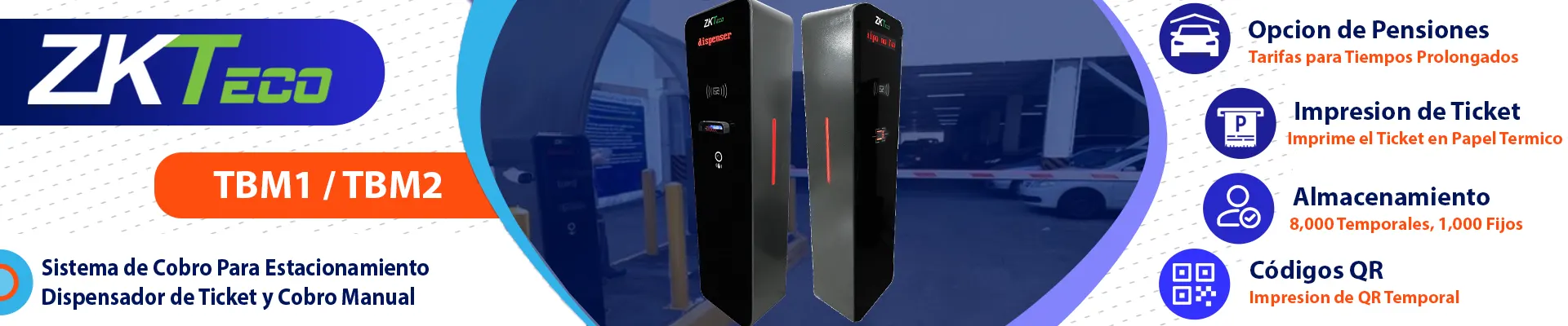 ZKTECO TBM01 / TBM02 - Kit de Dispensador y Lector de Tickets QR / Sin Contacto / Compatible con Sensor de Masa VR10, UHF / Pantalla LED / Funciones de Voz / Requiere Software para cobro ZK Bio CV Security modulo de estacionamiento - Image 11