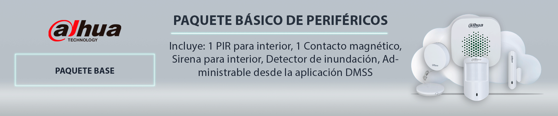 DAHUA PAQUETE BASE - Paquete básico de periféricos para sistemas inalámbricos de intrusión de Dahua, Incluye: 1 PIR para interior, 1 Contacto magnético, Sirena para interior, Detector de inundación, Administrable desde la aplicación DMSS - Image 2