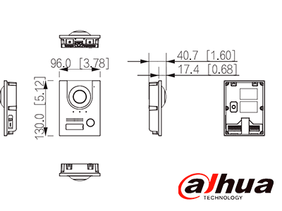 DAHUA  Paquete de Frente de calle DHI-VTO2201F-P-S2 IP 2MP/ IK 07/ IP 65/ Control de Cerradura/ Aluminio/ Compatible con App DMSS/ Apertura remota/ Alimentación a 12V+ Caja de insatalación en muro VTM115 de video portero DAHUA - Image 4