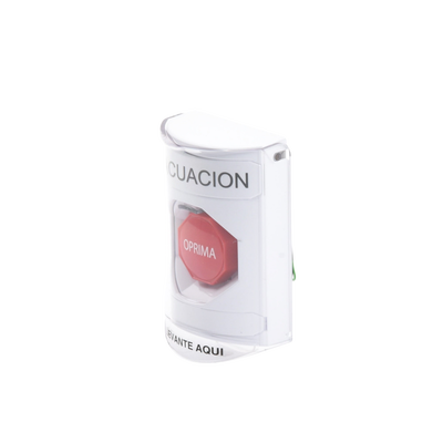 Botón de Evacuación, Texto en Español, Tapa Protectora de Policarbonato Súper Resistente, Restablecimiento con Llave - Image 2