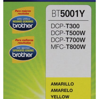 Tóner - Botella de tinta Brother BT5001Y amarillo - rendimiento aproximado 5, 000 páginas, compatible con DCPT220, DCPT520DW, DCPT720DW, MFCT920DW