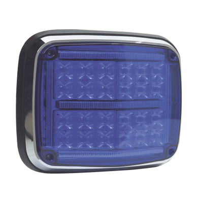 Luz de advertencia de 8 X 6", Color Azul, SAE,  IP67, Ideal para Ambulancias - Image 3