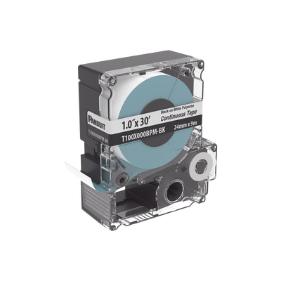 Casete Etiquetas Poliéster PANDUIT T100X000BPM-BK Negro/Blanco 24mm x 9.1m Uso Interior/Exterior