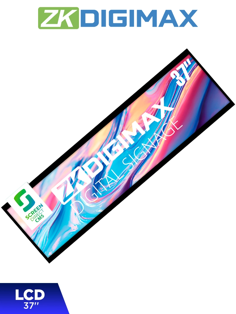 ZKDIGIMAX DG03S1W37 – Pantalla LCD Estrecha de 37″ para Estantería, Ultrapanorámica, Resolución Full HD, Android 8.1, Alta Brillantez